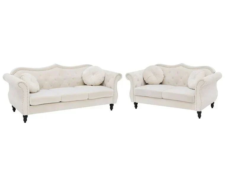 Wills Luxury Chesterfield Sofa Set in Suede